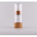 15ml 30ml 50ml Luxury Bamboo Wood Cylinder ABS Plastic Airless Bottle